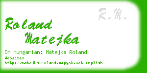 roland matejka business card